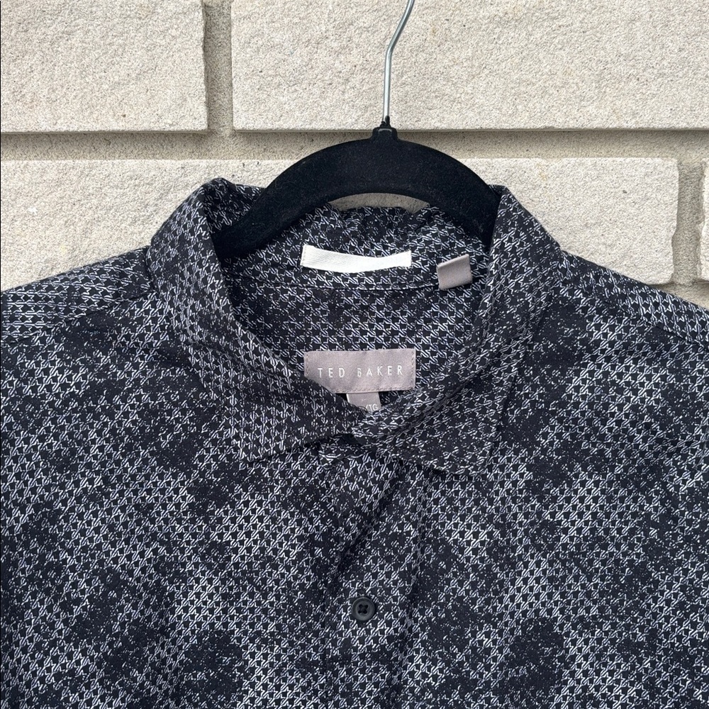 Ted Baker Sportshirt Black and Grey Sz XL - Picture 2 of 7